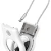Secure Holder with Wire Cable for Airtag - White