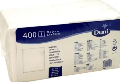 Servett Duni Vit, 1-lager, 24x24cm, 500/fp, 12fp