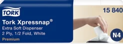 Servett för TORK dispenser Xpressnap N4, 2-lag, vit, 500/FP