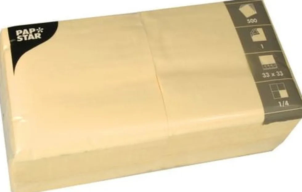 Servett 1-lags 33x33cm creme 500/fp