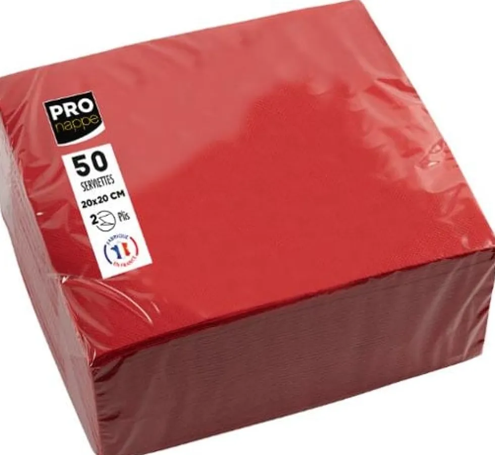 Servett PRONAPPE 20x20cm röd 50/fp
