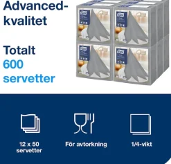 Servett TORK LinStyle, grå, 39x39cm, 50/FP
