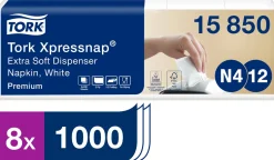 Servett TORK Xpressnap Premium N4, 2-lag, 8000/fp