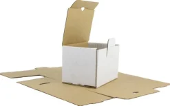 Självlåsande låda 138x98x96mm vit ES13