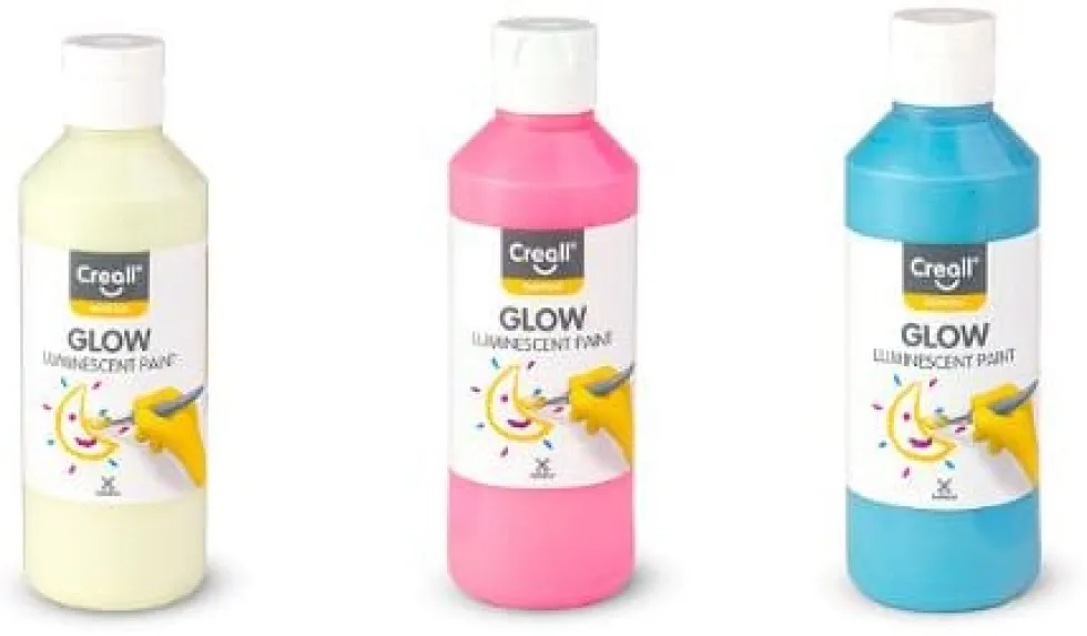 Självlysande färg CREALL 250ml Gul/Grön