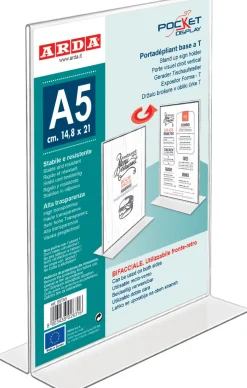 Skiltestativer A5 T-fod transparent