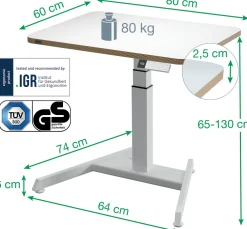 Skrivbord LEITZ Elektrisk Höj-Sänk Vit