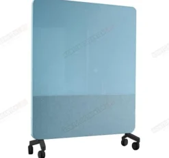 Skrivtavla Lintex Mobile Fabric, 1500x1960mm, Isblå, svart stativ