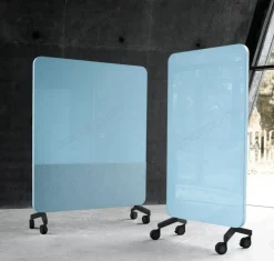 Skrivtavla Lintex Mobile Fabric, 1500x1960mm, Isblå, svart stativ