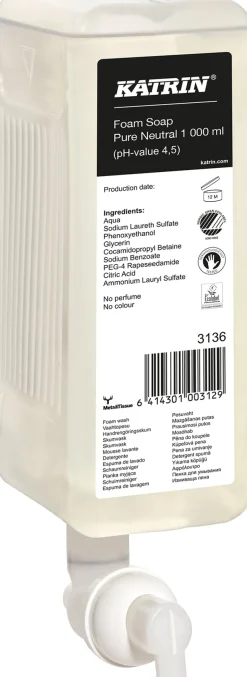 Skumtvål KATRIN, oparfymerad pH 4.5, 1L, 6/fp