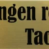 Skylt-''Ingen reklam, tack!'' guld/svart 30x100 mm