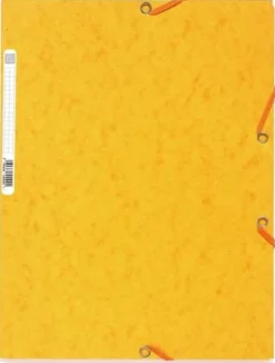 Snoddmapp EXACOMPTA FSC Presspan A4, 3-klaff, 250 ark, 400g, gul
