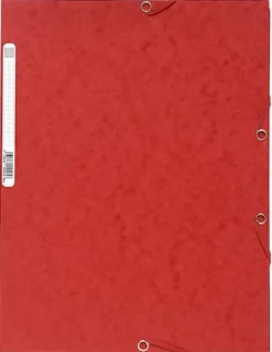 Snoddmapp EXACOMPTA FSC Presspan A4, 3-klaff, 250 ark, 400g, röd