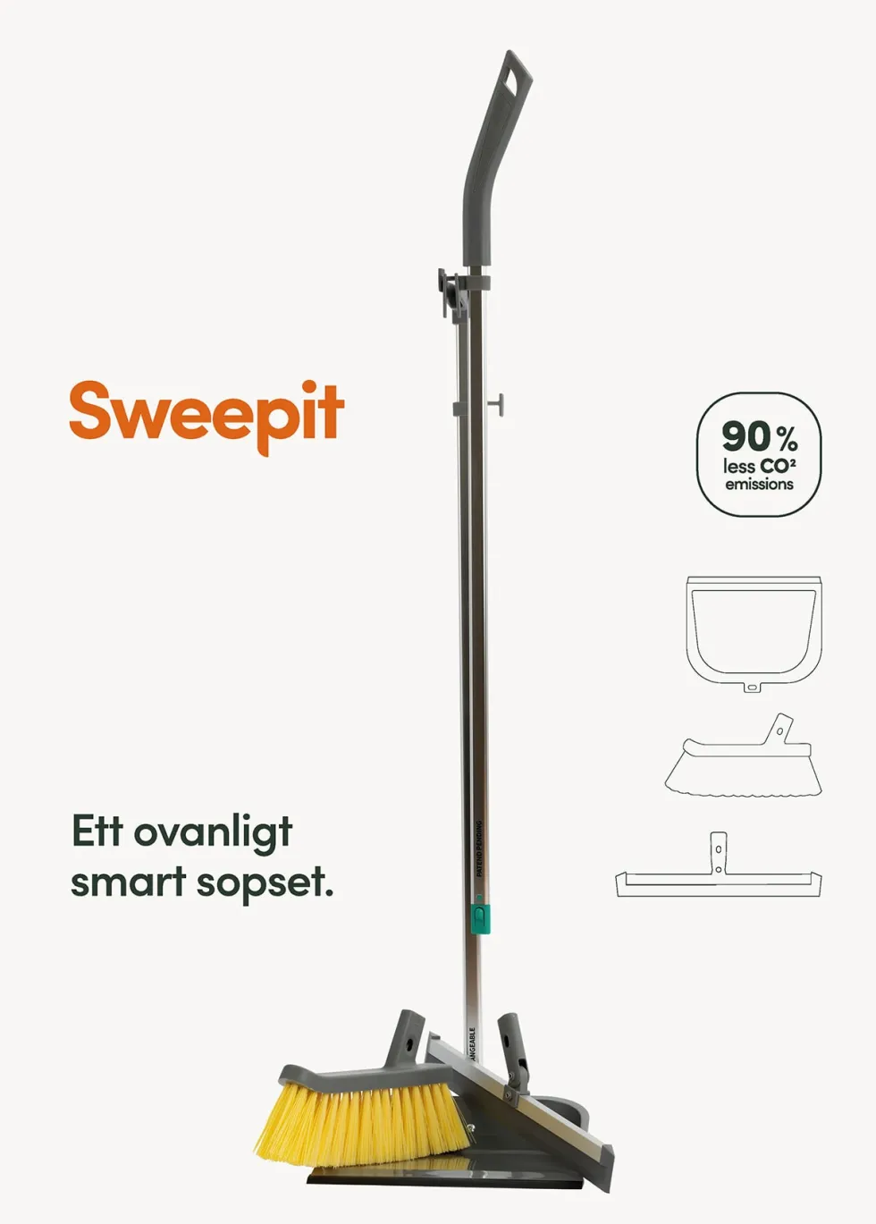 Sopskyffel SWEEPIT refill sopset grå