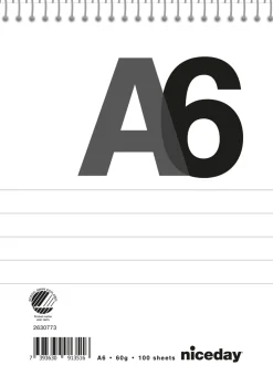Spiralblock A6 100blad linj