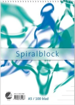 Spiralblock A5, linjerat, 60g, 10st
