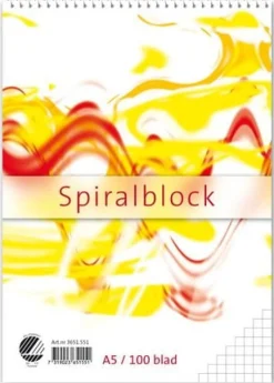 Spiralblock A5, rutat, 60g, 10st