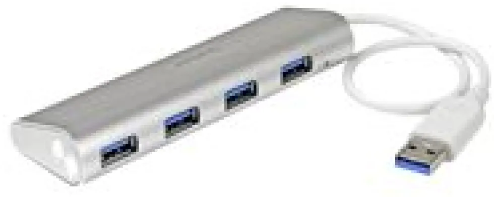 Startech Bärbar USB 3.0-hubb med 4 portar och inbyggd kabel