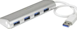 Startech Bärbar USB 3.0-hubb med 4 portar och inbyggd kabel