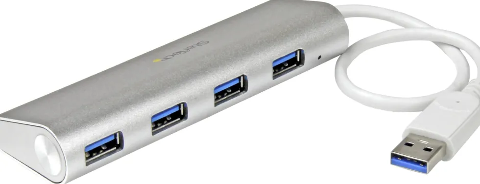 Startech Bärbar USB 3.0-hubb med 4 portar och inbyggd kabel