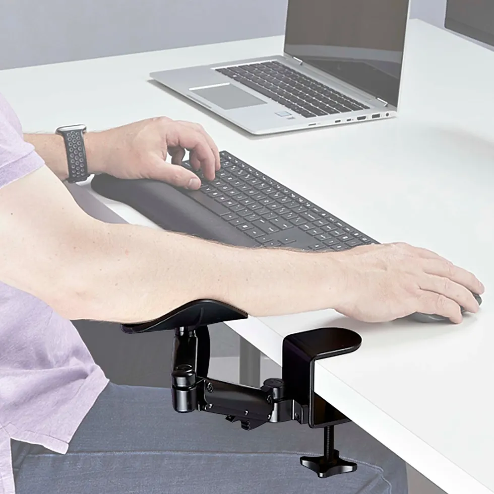 StarTech.com Adjustable Arm Rest For Desk, Clamp-On Install/No