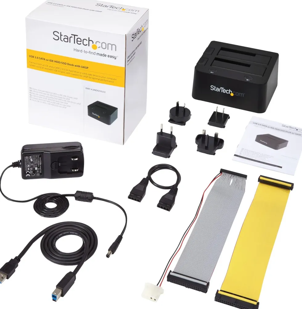 StarTech.com Dual-Bay USB 3.0 to SATA and IDE Hard Drive Docking