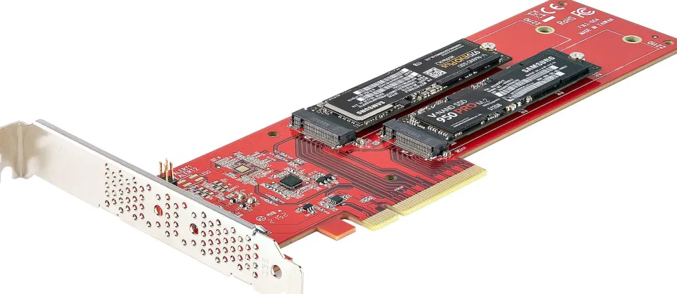 StarTech.com Dual M.2 PCIe SSD Adapter Card, x8 / x16 Dual NVMe