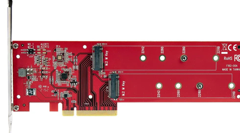 StarTech.com Dual M.2 PCIe SSD Adapter Card, x8 / x16 Dual NVMe