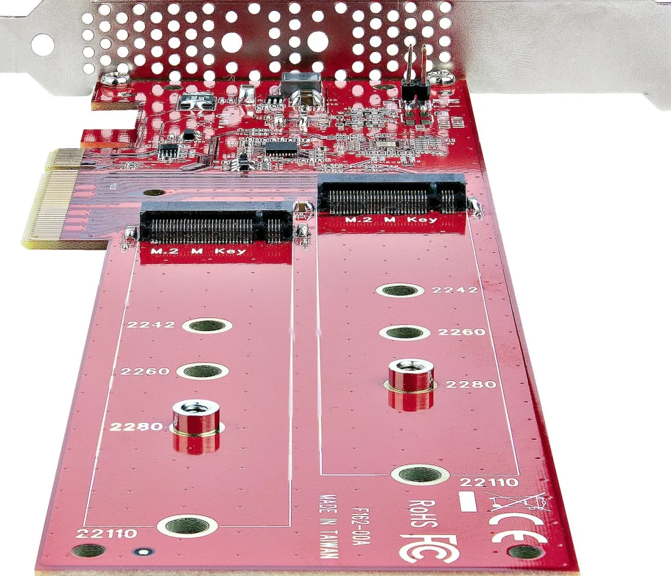 StarTech.com Dual M.2 PCIe SSD Adapter Card, x8 / x16 Dual NVMe