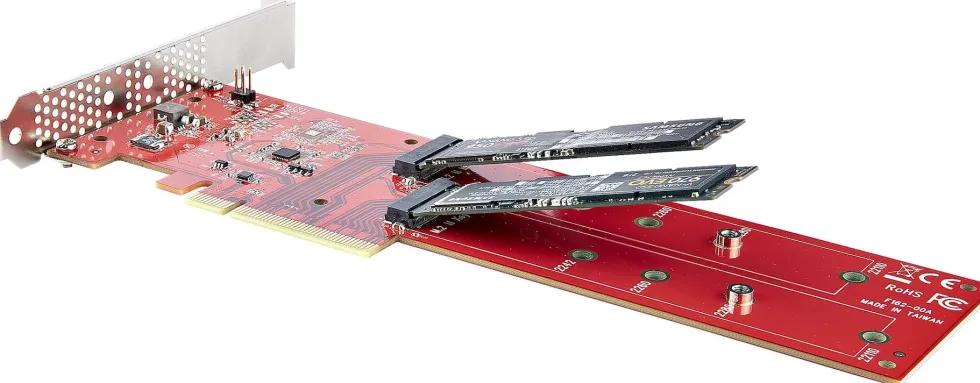 StarTech.com Dual M.2 PCIe SSD Adapter Card, x8 / x16 Dual NVMe