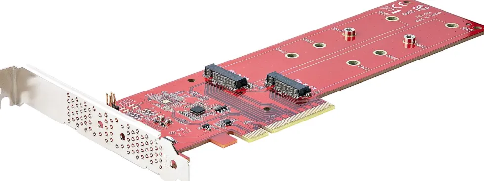 StarTech.com Dual M.2 PCIe SSD Adapter Card, x8 / x16 Dual NVMe