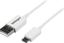 StarTech.com 2m White Micro USB Cable Cord - A to Micro B