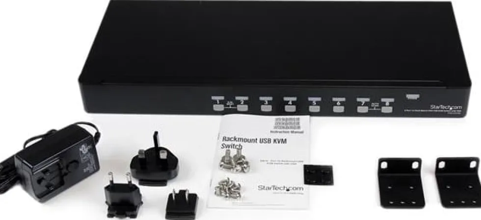 StarTech.com 1U hyllmonterad USB KVM-switch med 8 portar och OSD