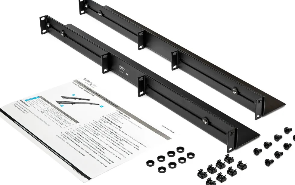 StarTech.com 1U 19 inch Server Rack Rails, 24-36 inch Adjustable