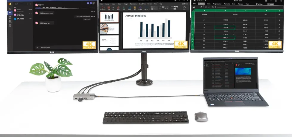 StarTech.com USB-C Triple-Monitor Multiport Adapter, Dual 4K