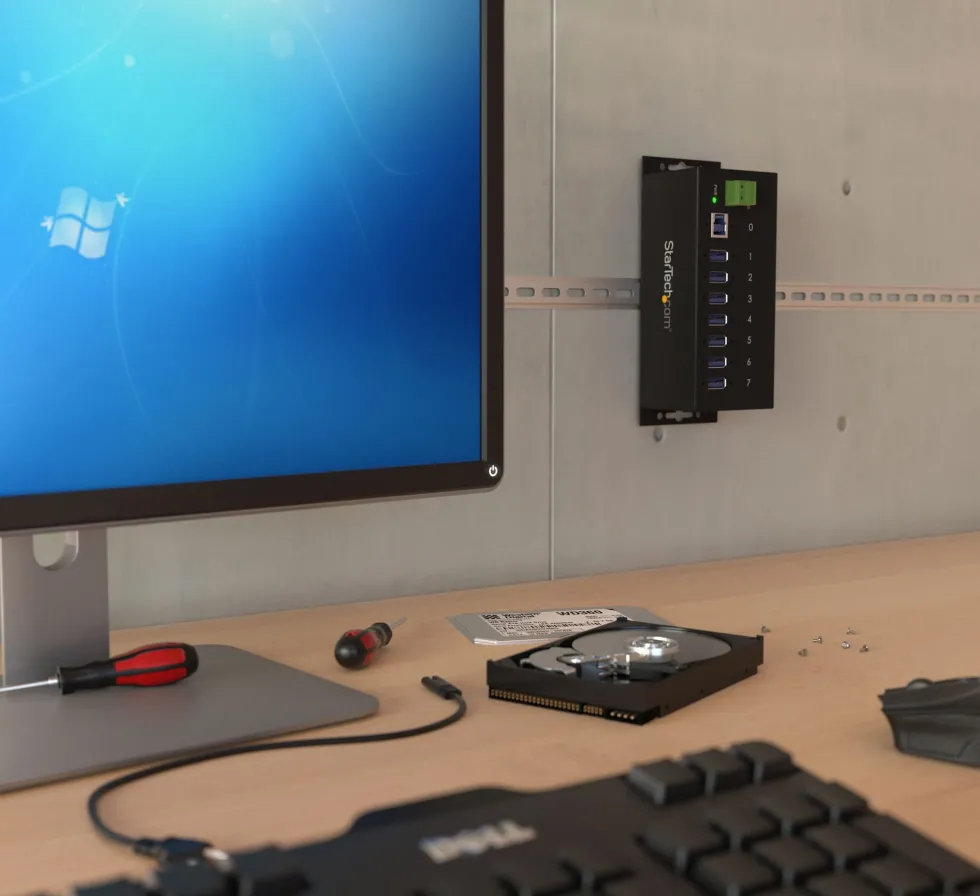 StarTech.com USB 3.0-hubb med 7 portar - Industriell USB-A-hubb