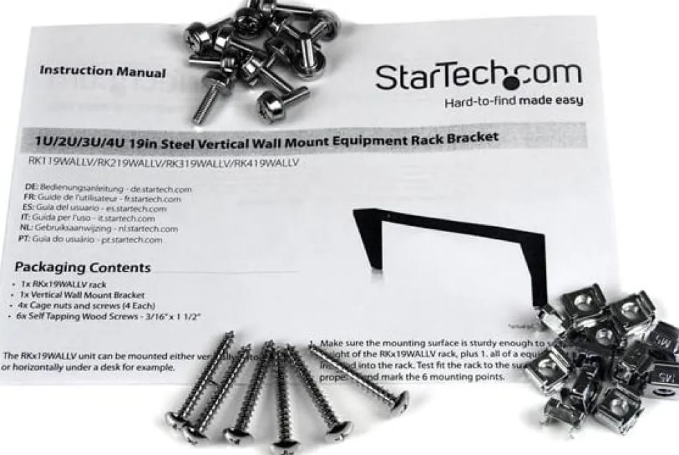 StarTech.com 4U Wall Mount Patch Panel Bracket - 19 inch Steel