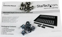 StarTech.com Ventilerad rackmonteringshylla med justerbart