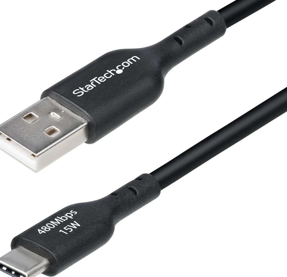 StarTech 1ft (30cm) USB-A to USB-C Charging Cable, Charger Cord