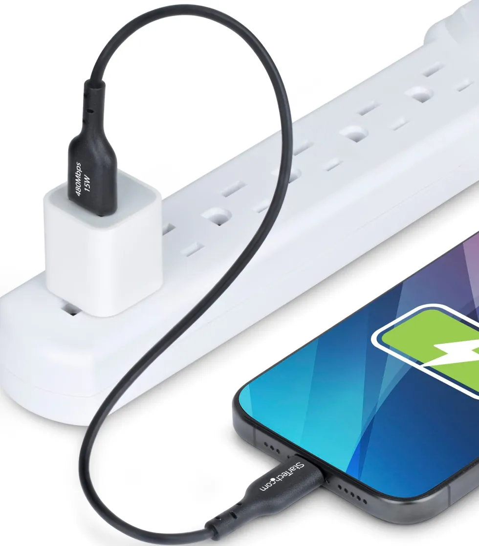 StarTech 1ft (30cm) USB-A to USB-C Charging Cable, Charger Cord
