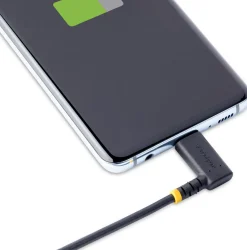 StarTech 6in (15cm) USB C Charging Cable Right Angle, 60W PD 3A,