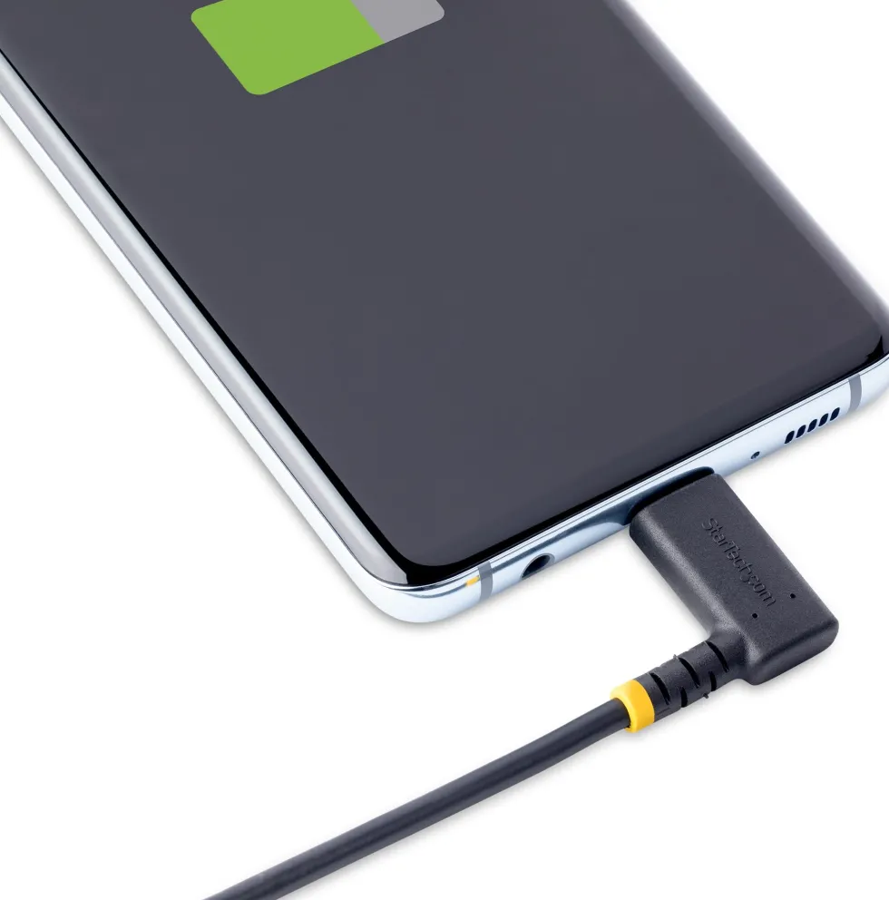 StarTech 6in (15cm) USB C Charging Cable Right Angle, 60W PD 3A,