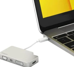 Startech 4-i-1 USB-C-videoadapter med flera portar - aluminium