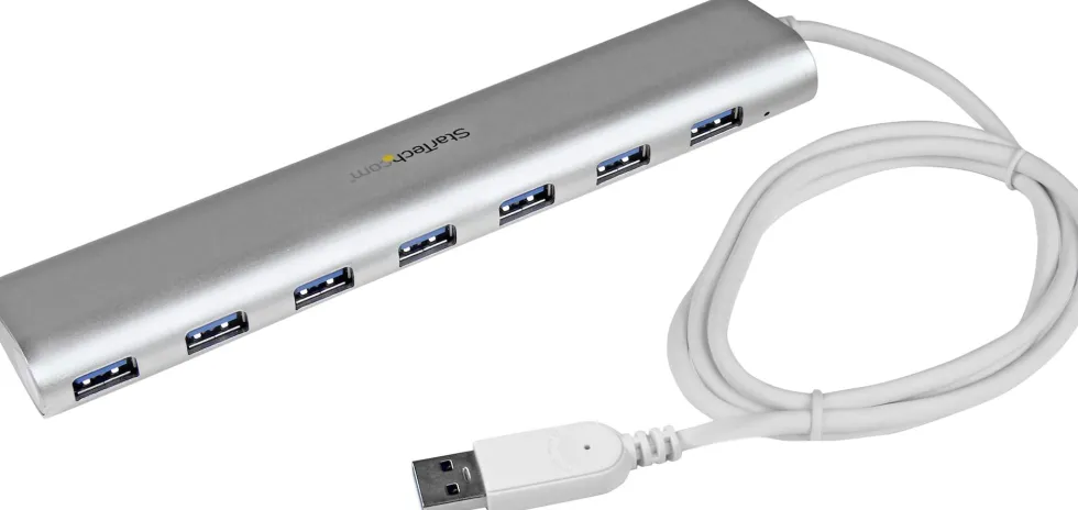 Startech Kompakt USB 3.0-hubb med 7 portar och inbyggd kabel