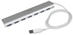 Startech Kompakt USB 3.0-hubb med 7 portar och inbyggd kabel