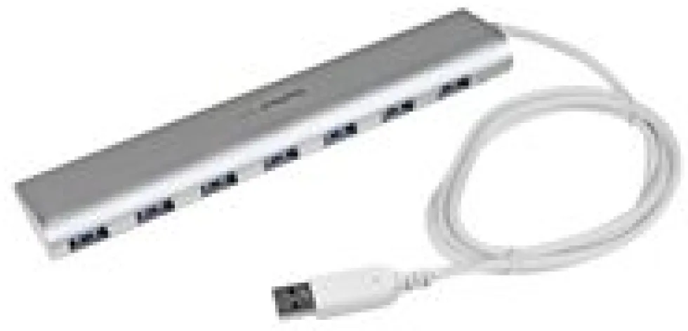 Startech Kompakt USB 3.0-hubb med 7 portar och inbyggd kabel