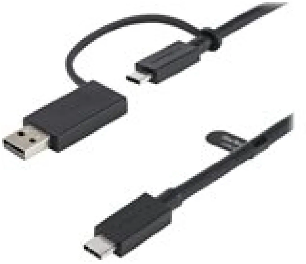 StarTech 1 m USB-C-kabel med USB-A-adapterdongel - Hybrid 2-i-1