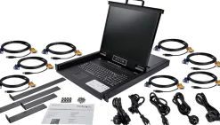 StarTech 8-ports rackmonterad KVM-konsol med 1,8 m kablar