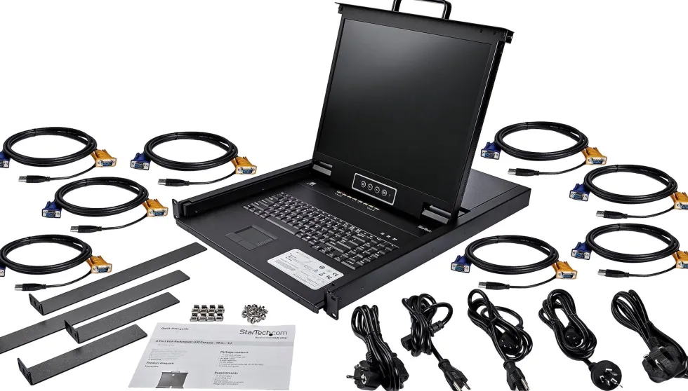 StarTech 8-ports rackmonterad KVM-konsol med 1,8 m kablar