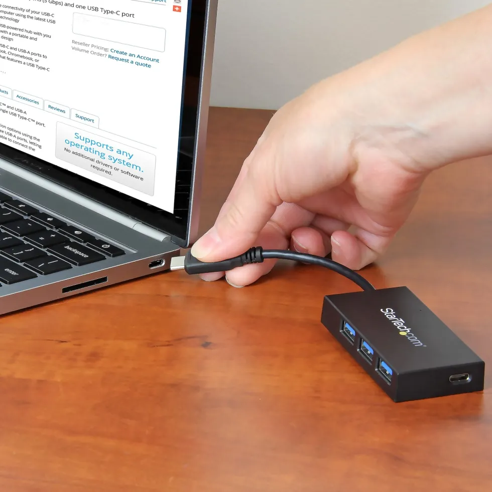 Startech USB-C-hubb med 4 portar - USB-C till 1x USB-C och 3x